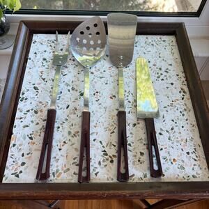 Vintage Stanhome Kitchen Utensil Set Bakelite Handles Stainless